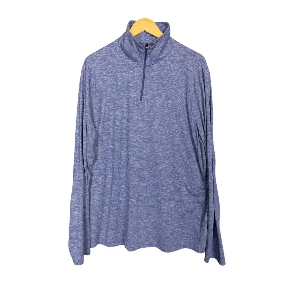 J.Crew Performance Blue Quarter Zip Men's XL Athletic Workout Golf Long Sleeve
